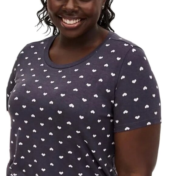 Torrid Gray Heart Slim Fit Super Soft Knit Tee Shirt - Picture 4 of 15